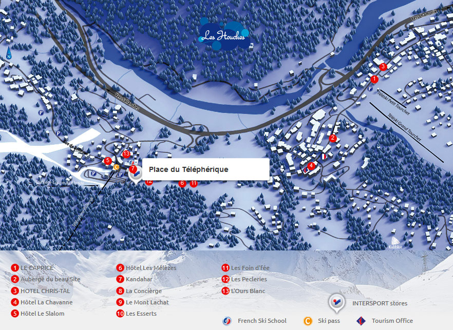 Access map Intersport Les Houches